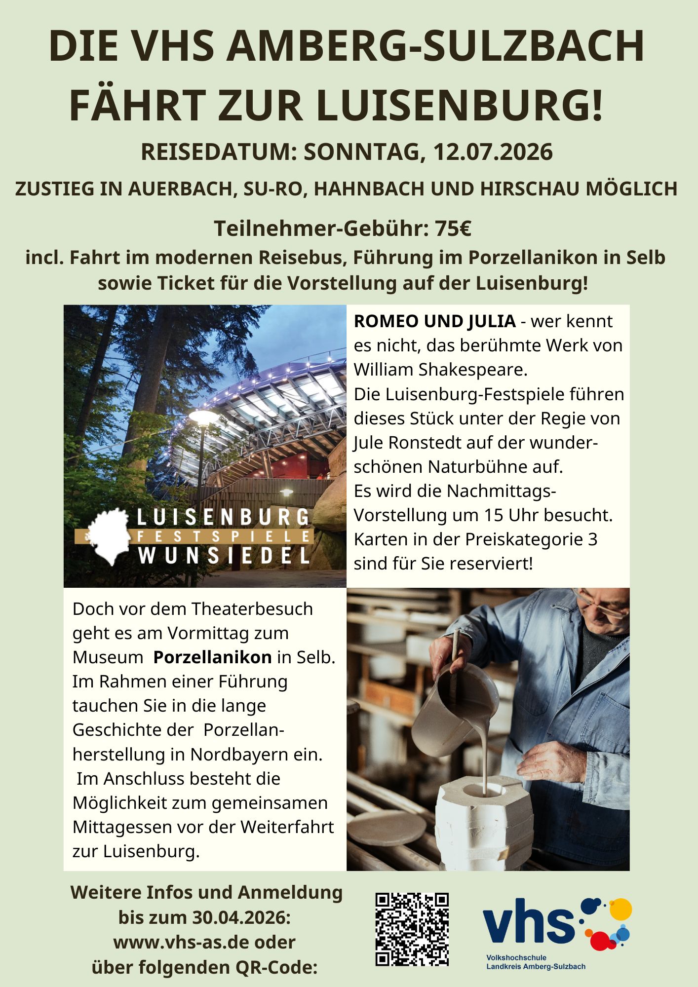 Öffnet die Seite 'Fahrt zur Luisenburg - Porzellanikon & Romeo und Julia'